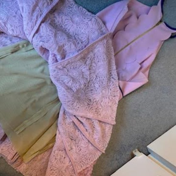 Three Floor Brand: Blush Pink and Navy Blue Dress - Picture 4 of 4